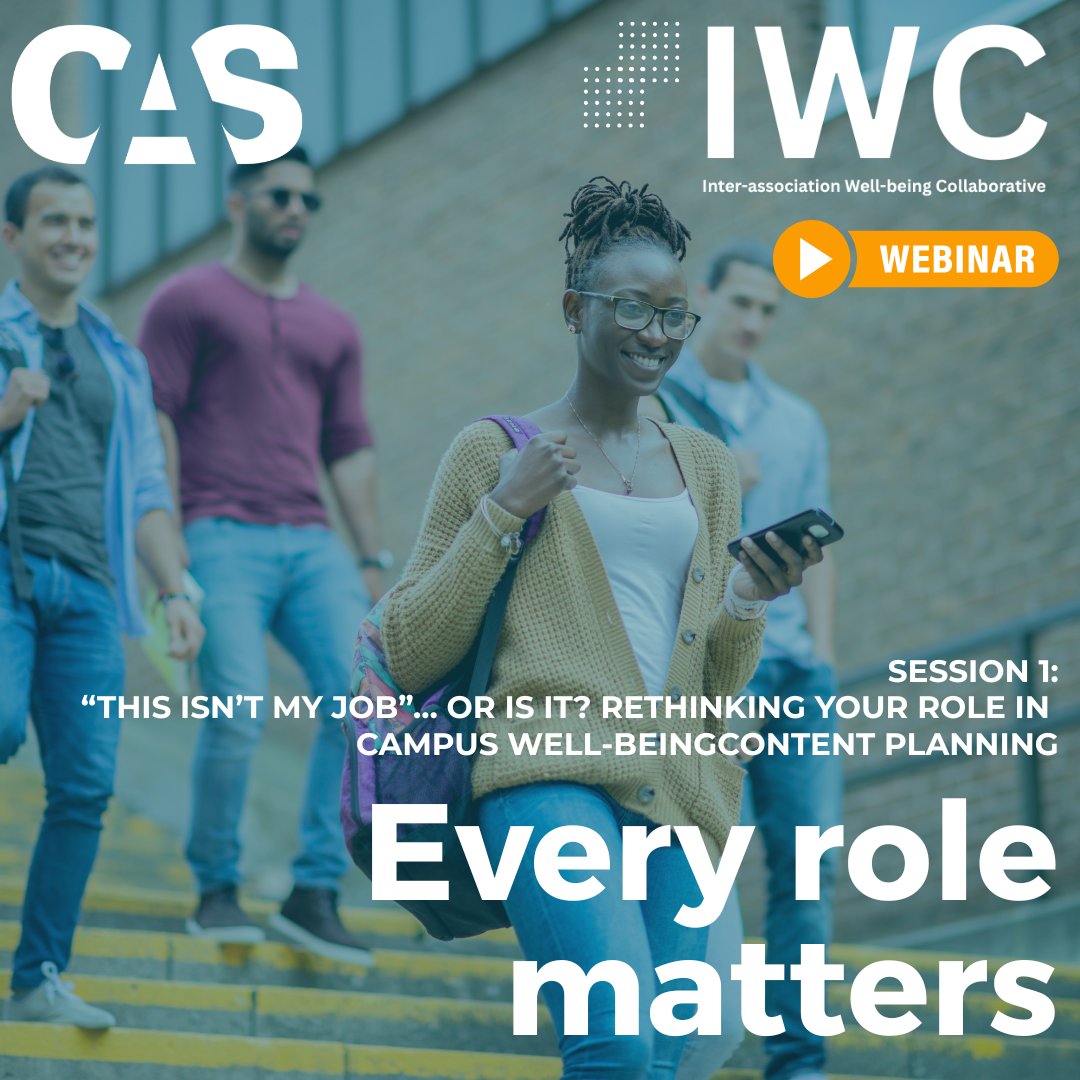 💡 As part of the 𝗜𝗻𝘁𝗲𝗿-𝗮𝘀𝘀𝗼𝗰𝗶𝗮𝘁𝗶𝗼𝗻 𝗪𝗲𝗹𝗹-𝗯𝗲𝗶𝗻𝗴 𝗖𝗼𝗹𝗹𝗮𝗯𝗼𝗿𝗮𝘁𝗶𝘃𝗲 (𝗜𝗪𝗖), 𝗖𝗔𝗦 presents the inaugural session of the IWC Learning Series!

🗓️ Oct 22 | 1–2 PM ET
🎓 Free: ow.ly/3waF50XcB0q