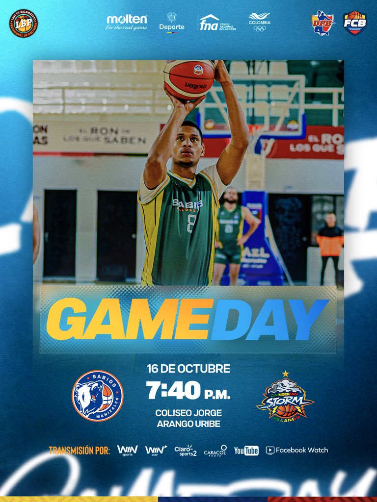 DOBLE DUELO DE JUEVES 🔥🫰🏼

Caimanes 🐊🆚 Motilones 🏹 
⏰ 5:40 p.m. 
🏟️ Álvaro Mesa Amaya, Villavicencio

Sabios 🐻 🆚 Caribbean 🌩️
⏰ 7:40 p.m.
🏟️ Jorge Arango Uribe, Manizales

#BaloncestoDeColombia🇨🇴