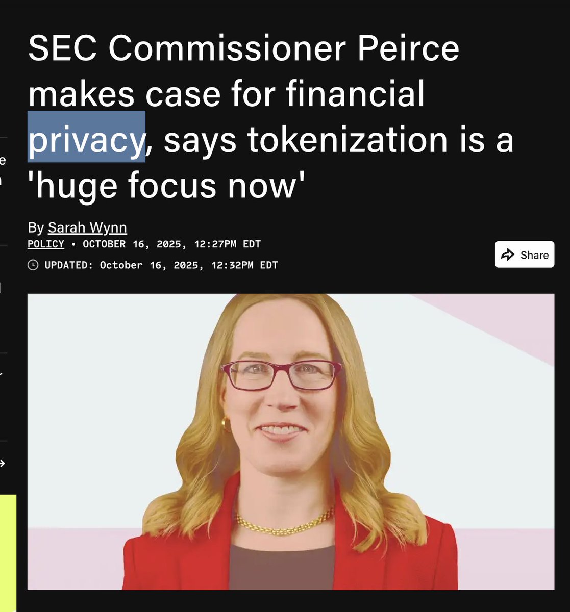 0xMert_'s tweet image. incredibly based stuff by SEC commissioner @HesterPeirce on privacy in crypto

&quot;guard zealously the people&apos;s right to live private lives&quot;

z