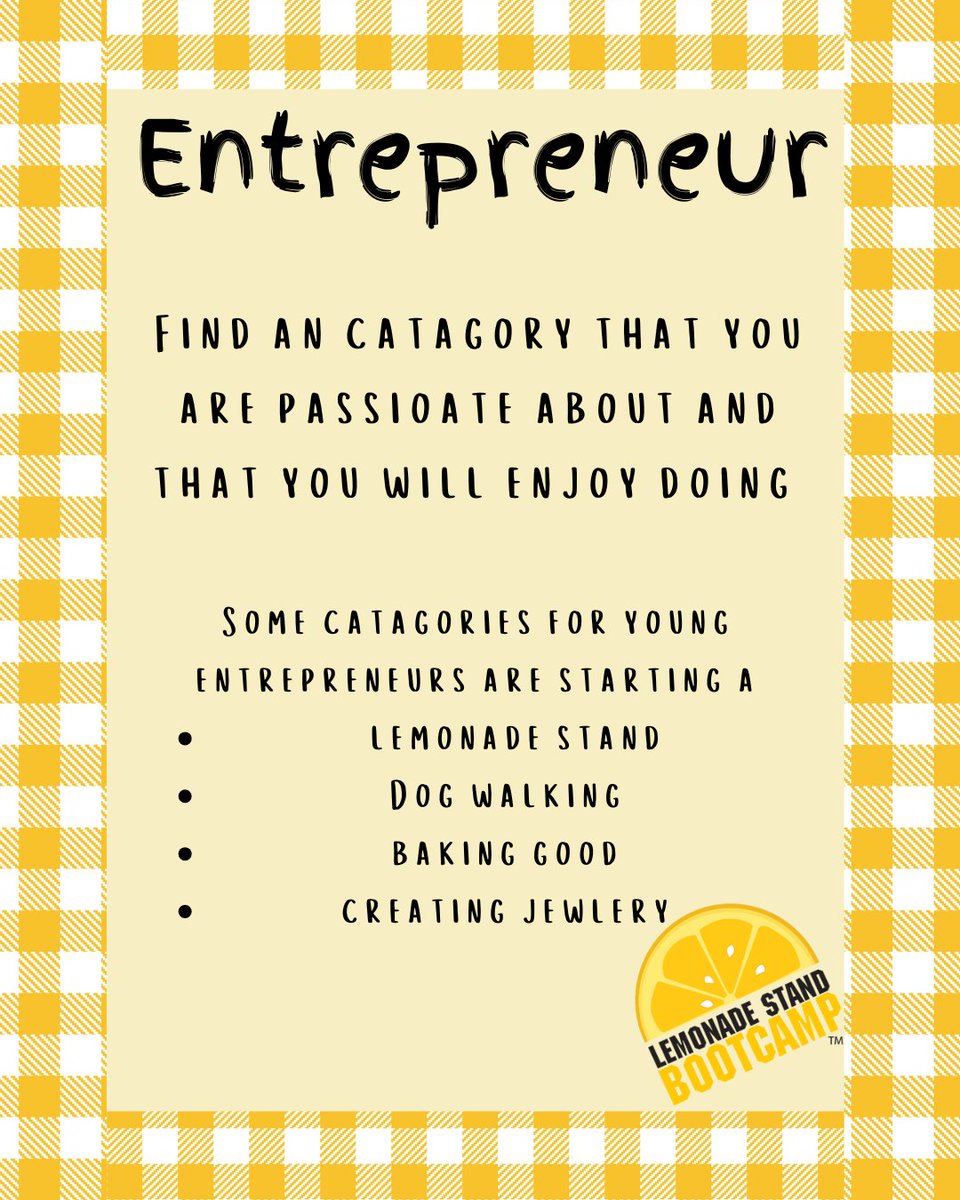 lemonadestdbcmp's tweet image. Entrepreneurs can start at any age. Here are some ideas that you can use to get started. Start small and watch your business grow. Take the first step in growing your business.📈

#lemonadestandbootcamp  #Youthempowerment #entrepreneurs #business #teens