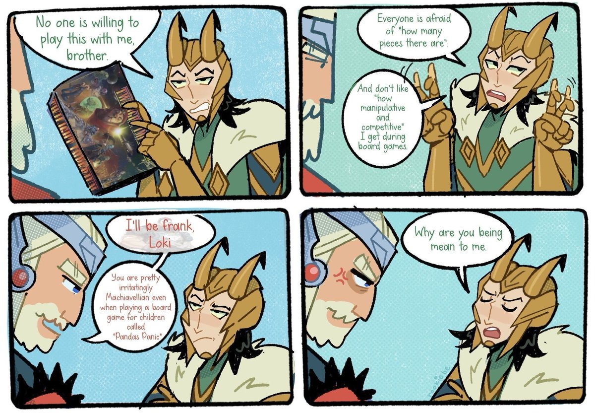 rookiebe_'s tweet image. well, would YOU want to play a board game with him.. 😔 

#marvelrivals #loki #thor