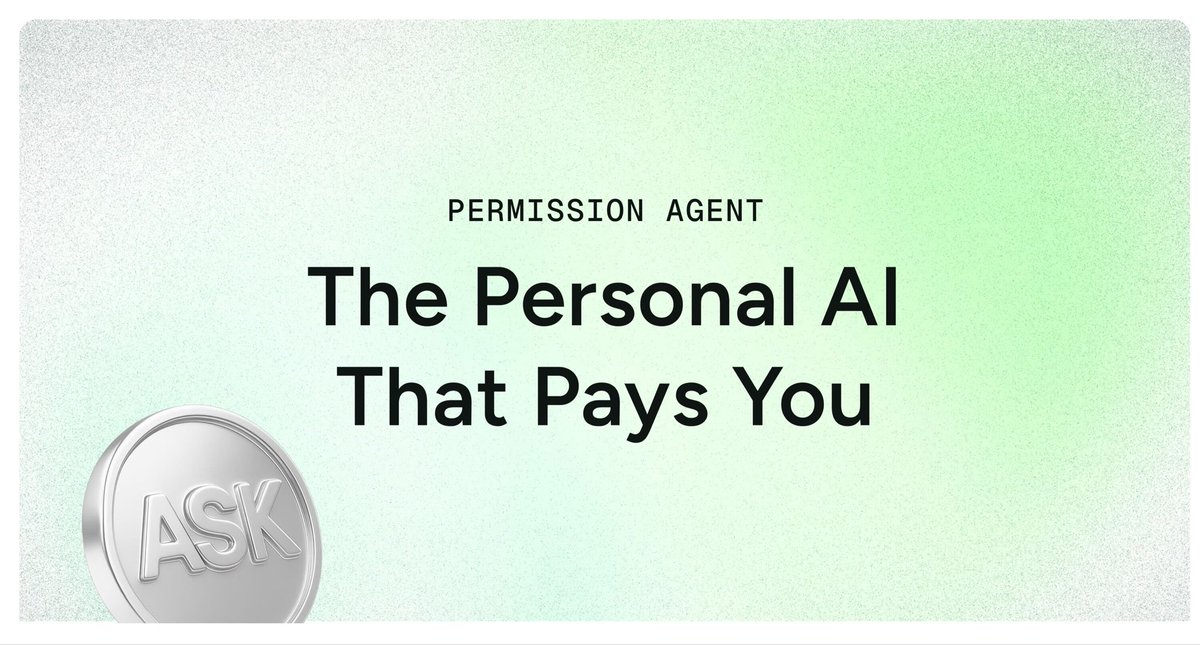 PermissionIO's tweet image. The Permission Agent: The Personal AI that Pays You is finally live on desktop.
Your Agent works for you: identifying where your data has value, sharing it only with consent, and rewarding you in $ASK.
Turn your data into a revenue stream.
Get your Agent →…