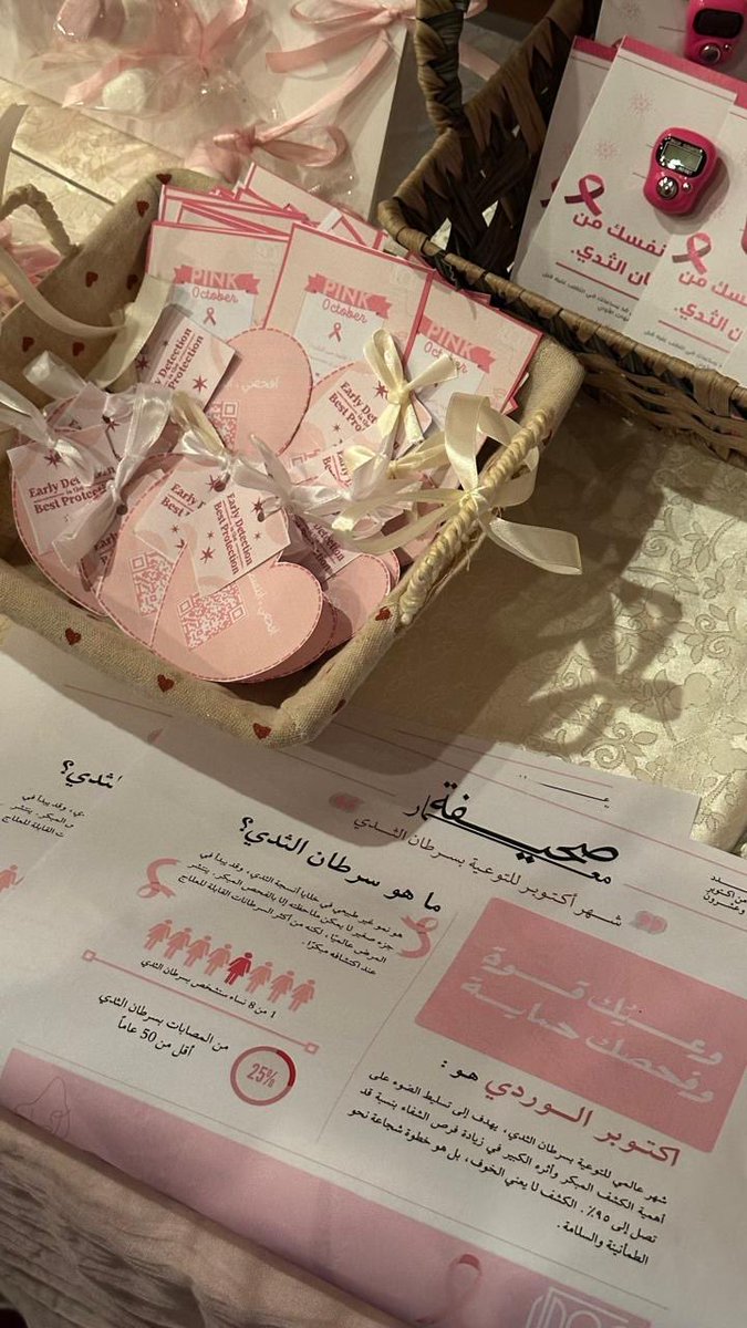 meamarcommunity's tweet photo. ضمن حملة التوعية بـ سرطان الثدي، شارك نادي معمار في فعالية تهدف لرفع الوعي بأهمية الفحص المبكر ودعم صحة المرأة 💓 | #نادي_معمار https://t.co/Pb66i5twty