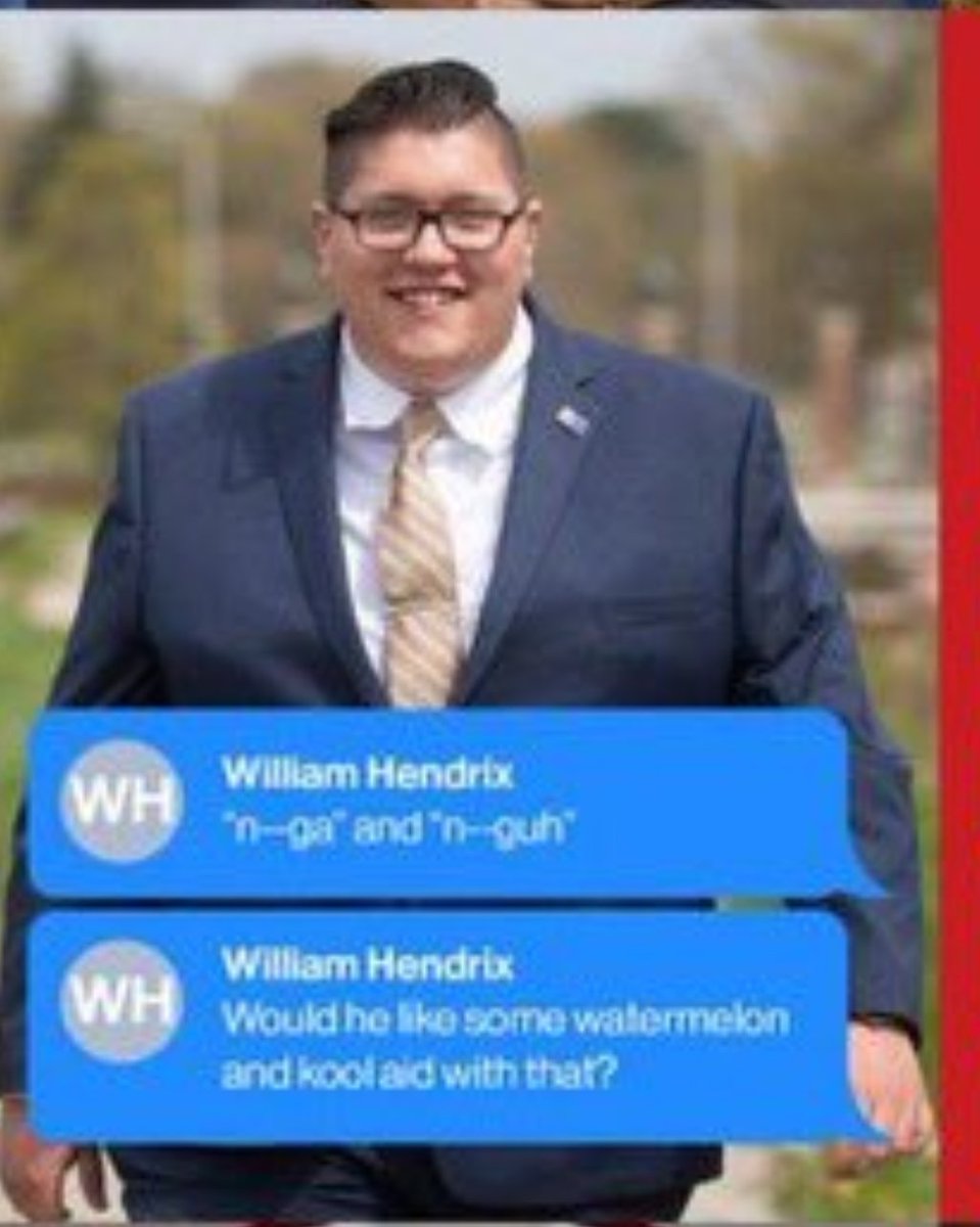 JaxsonReid2's tweet image. Are you kidding me? This STUD looking chunky f*ck is in the Young Republicans group chat talking about N Words wanting watermelon?
Let's keep it 💯.  This guy OBVIOUSLY is one of the reason the Grinder site crashes when they have their massive Republican functions.