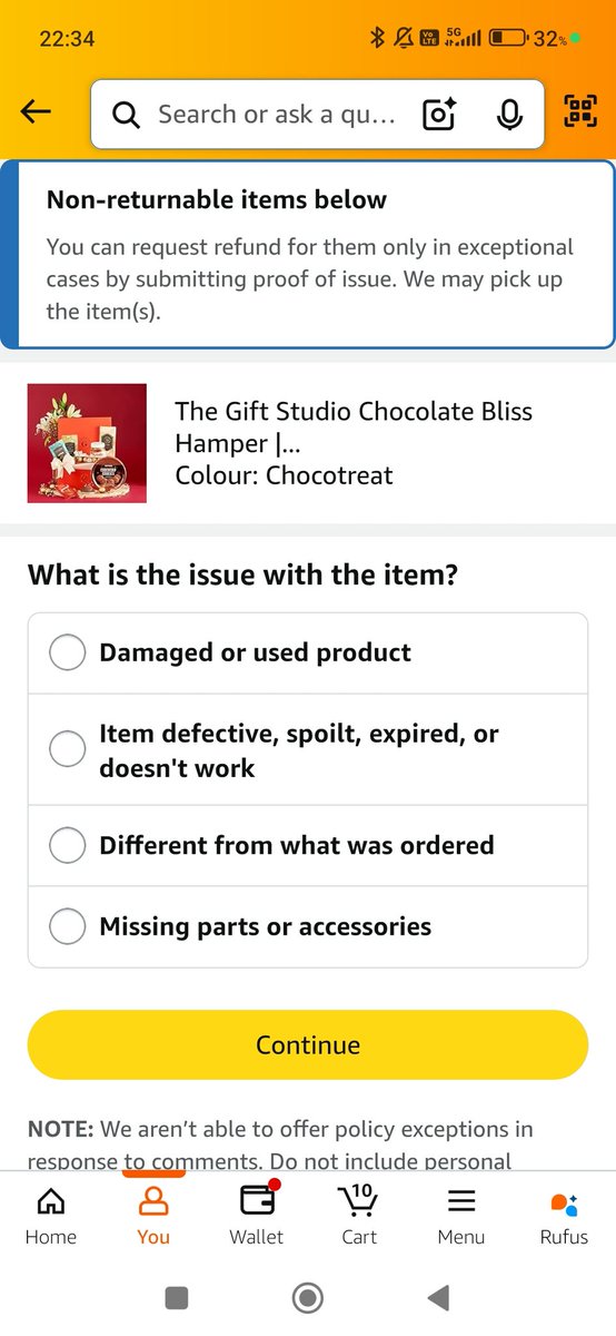 di24win's tweet photo. @amazonIN you are not able to deliver the order not you are allowing to return. Is this ethical marketing practice? 
@amazon 
👎
#unethicalmarketing #patheticcustomerexperience https://t.co/01yCxQMljP