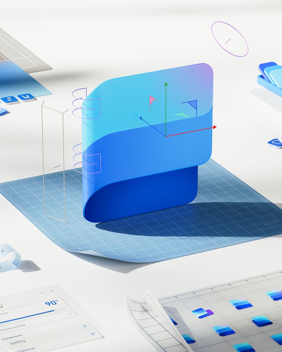 MicrosoftDesign's tweet image. Some behind the scenes moments from our refreshed #M365 icons 🎨
Early looks at how the Word, PowerPoint, and Excel icons came to life 🧵⬇️