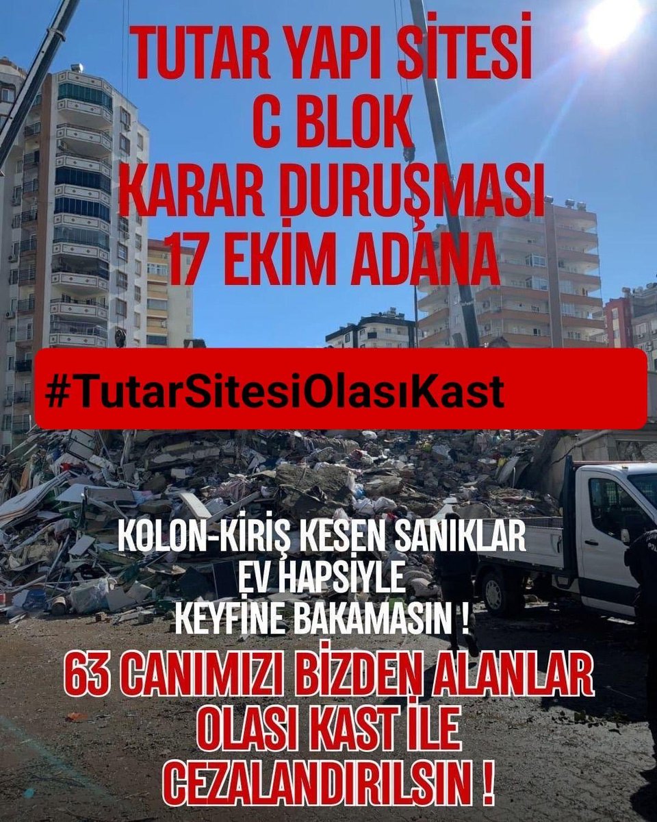 Canlarımızı alan tadilatın sorumluları adalet önünde hesap vermeli !!!
#TutarSitesiOlasıKast