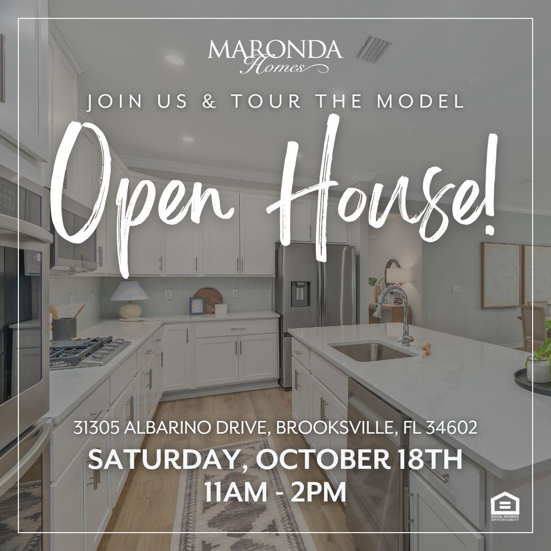 Join us at Benton Hills this weekend for an Open House! ⭐🏡 Coming soon to Brooksville, FL from the upper $200s

We are so excited to be opening the brand-new Maple model home - please stop in and tour the model home. 

We're so excited to see you! ☺️ buff.ly/o2Nodmo