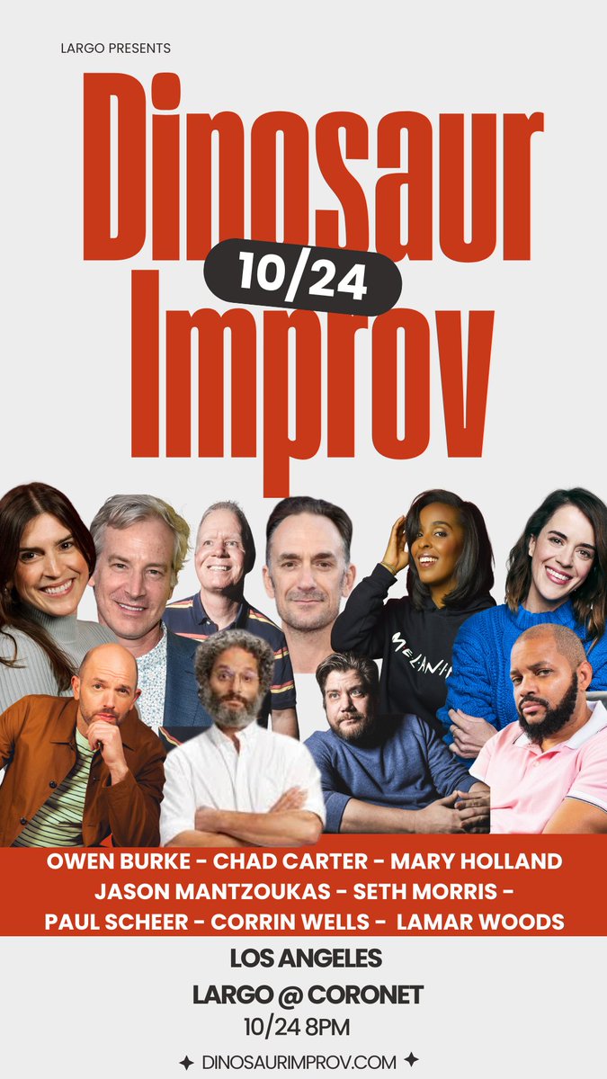 LOS ANGELES: Next Friday, 10/24, Dinosaur has some very special guests - GET TICKETS, and if you live in Boston, DC, or NYC, we will be there soon. 
vist.ly/4ap7p