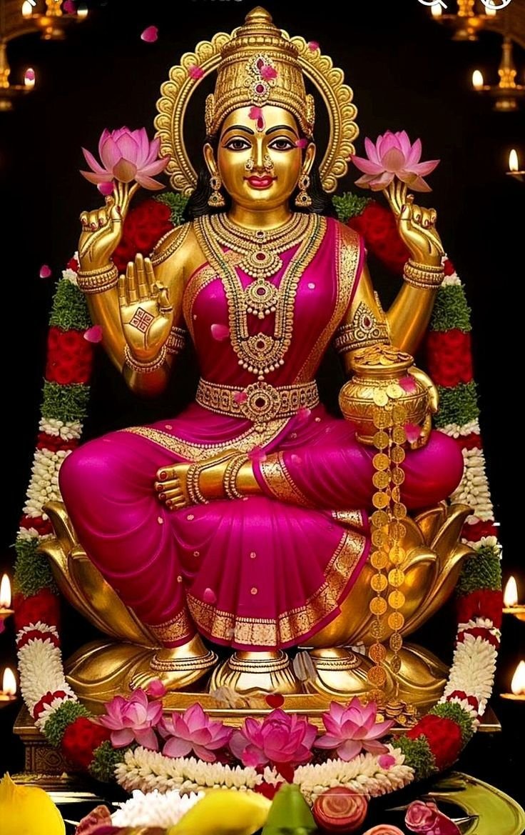 ॐ महालक्ष्म्यै च विद्महे
विष्णुपत्नी च धीमहि
तन्नो लक्ष्मीः प्रचोदयात्॥

मां लक्ष्मी आपके घर में धन, स्वास्थ्य और खुशियों का प्रकाश फैलाएँ। जीवन में कभी भी कमी न आए और हर काम में सफलता आपके कदम चूमे। माता लक्ष्मी का आशीर्वाद सदैव आपके साथ रहे। 🙏