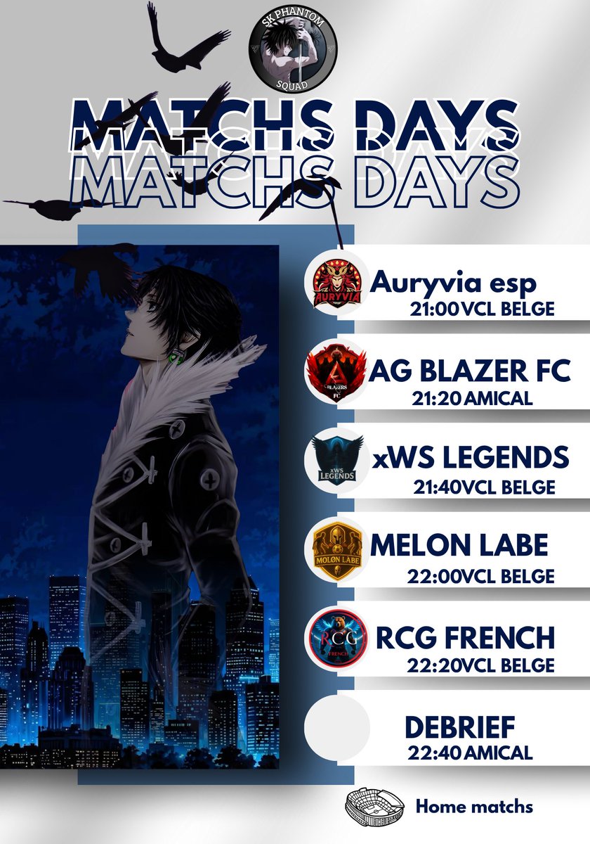 🔥 MATCHDAY TIME !🔥
Les matchs de ce soir sont enfin là 💪⚽
Voici le programme :
 twitch.tv/hisokaaoff?sr=a #EAFC26 #clubpro