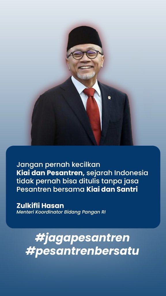 ، وَكُلُّنَا اَشْخَاصٌ سَيِّئُوْنَ فِى نَظْرِ مَنْ يَحْقِدُ عَلَيْنَا

Kita adalah orang-orang jahat di dalam tatapan orang - orang yang benci...
#JagaPesantren
#PesantrenBersatu