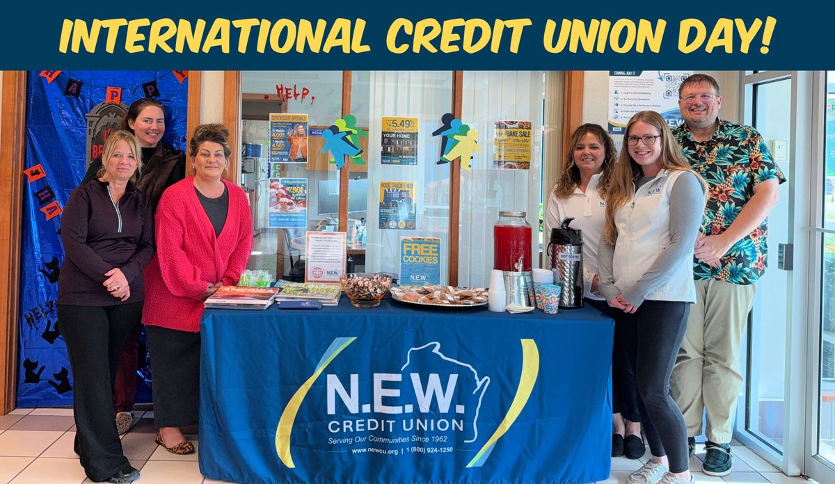 NEWCU's tweet image. It's International Credit Union Day and we're busting out the good stuff! Swing by our branches for a cookie (because adulting is hard), a cup of coffee (to wash down that cookie), and some sweet calendars (to keep you on track). Thanks for being a member!