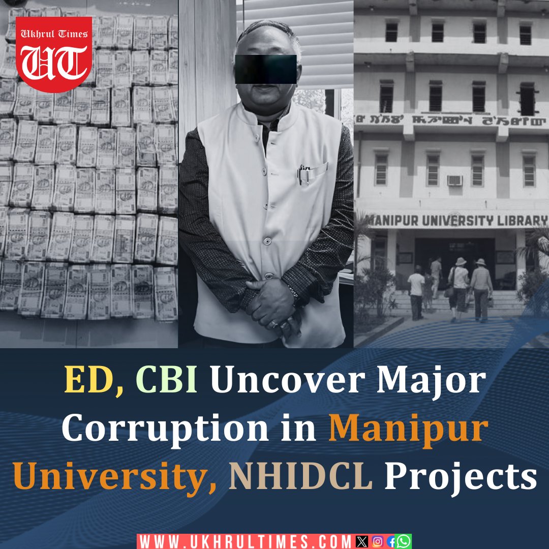 #Manipur: The accused in #ManipurUniversity funds diversion caseinclude Konsam Sheityabati Devi, wife of former MU finance in-charge K Jiban Kumar Singh, and contractor Lourembam Rameshwar Meitei, owner of Lourembam Enterprises.
CBI arrested Maisnam Riten Kumar Singh, Executive
