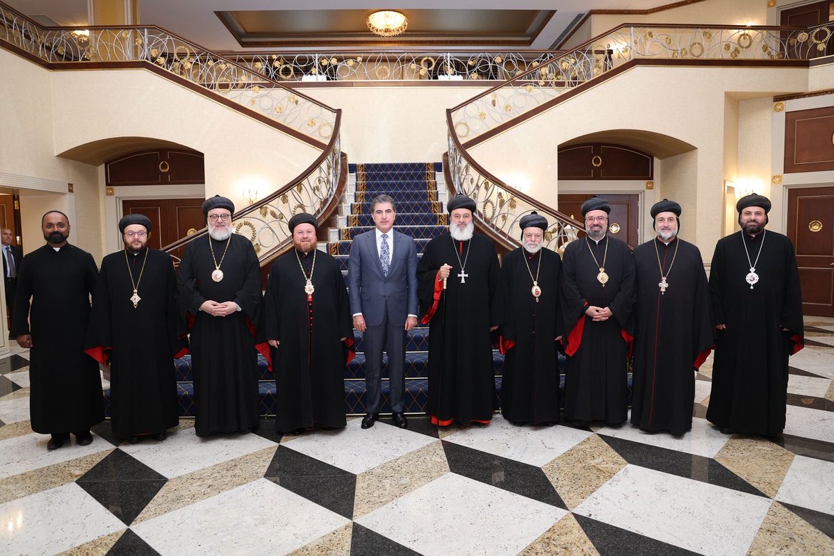 President Nechirvan Barzani received His Holiness Patriarch Mor Ignatius Aphrem II and a delegation. They discussed opening new churches in Erbil and Duhok. The President emphasized that Kurdistan is a homeland for all and Christians are an indigenous community with equal rights.