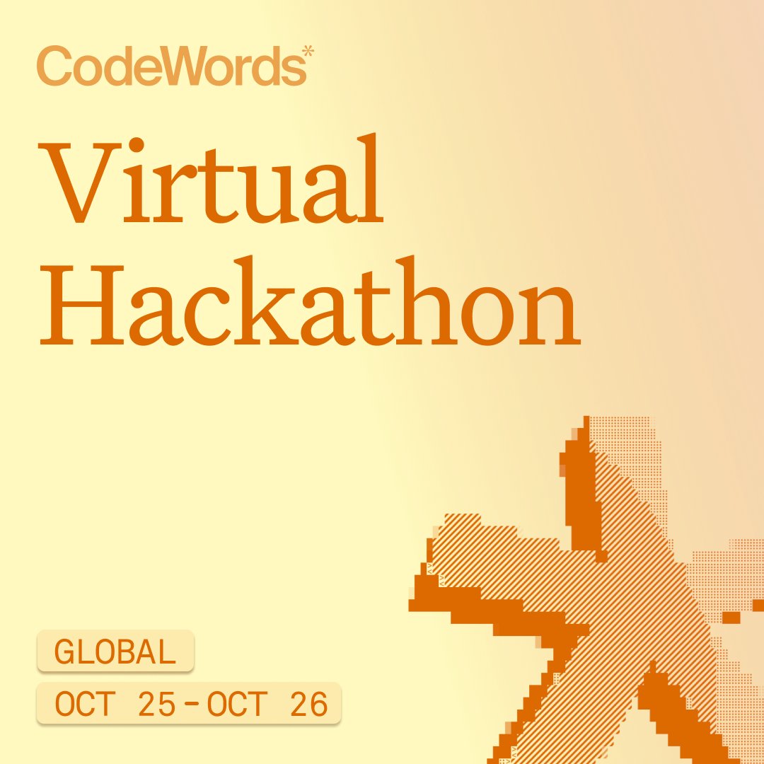 CodeWordsAI's tweet image. 🚀Join us for our first ever virtual hackathon — it's global!
Build brilliant workflows in 36 hours for your chance to win $2,000.
Sign up here → luma.com/jih3tudr
📍Online | Oct 25-26
