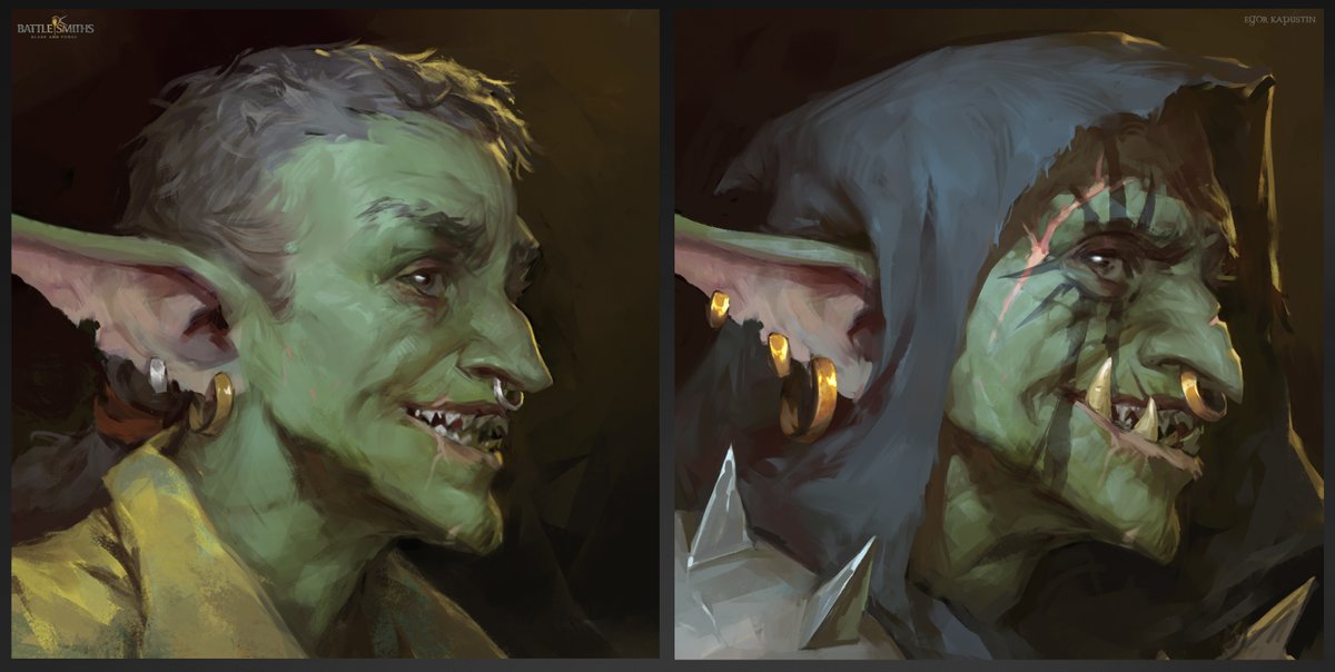 Civilian goblin and war crime goblin portraits