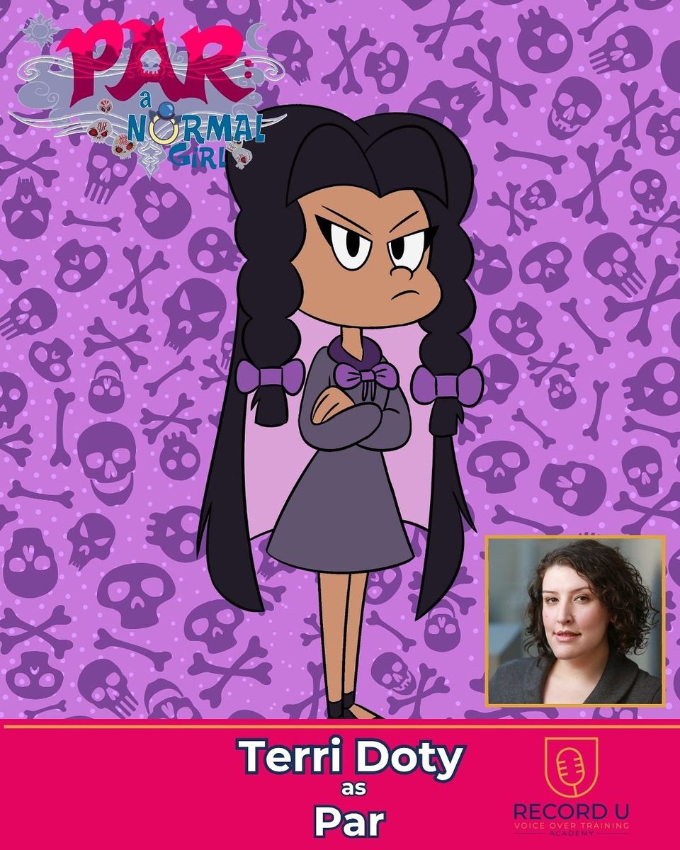 Record U is thrilled to be working with <a href="/TeeDotally/">Terri Doty</a> as the voice of PAR in #ParANormalGirl!! 💀💜

Terri Doty has been locking herself in small spaces professionally since 2008.

Terri has lent her voice to a multitude of characters, like, Minare Koda in #WaveListenToMe!, Moriko