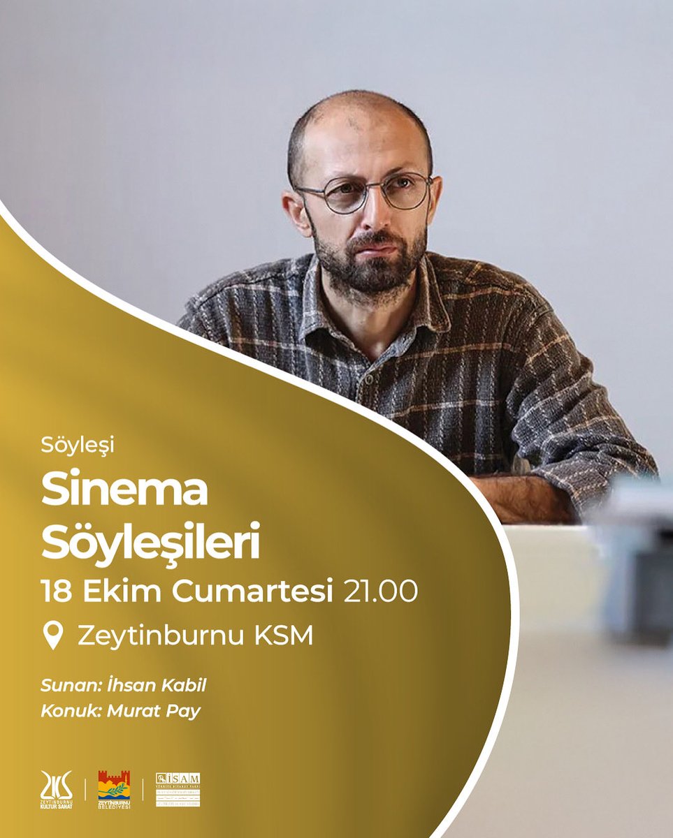 Zeytinburnu Kültür Sanat, sinemaseverler için yepyeni bir program dizisine ev sahipliği yapacak! 🎬

18 Ekim Cumartesi günü “Hep 33 Yaşında” filminin gösteriminin ardından, filmin yönetmeni Murat Pay ile özel bir söyleşide buluşacağız. 🗣️💬

İhsan Kabil’in moderatörlüğünü
