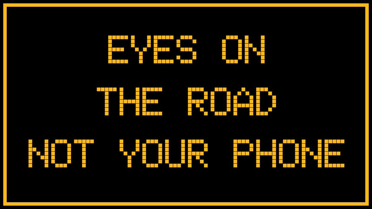 EYES ON
THE ROAD 
NOT YOUR PHONE 

#ThinkThursday #SDDOT #SD511