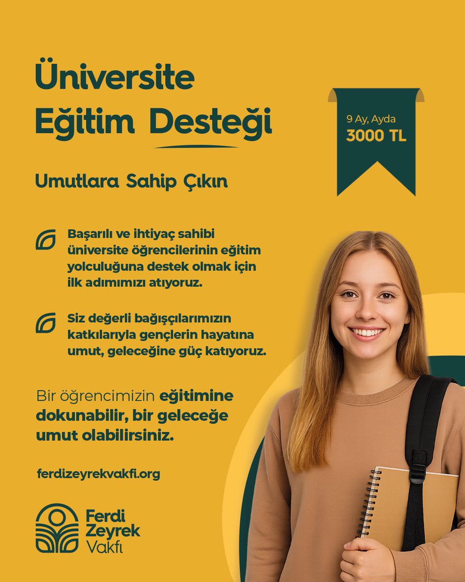 Bir öğrencinin eğitim hayatına dokunabilir, bir geleceğe umut olabilirsiniz. 👇🏻

ferdizeyrekvakfi.org