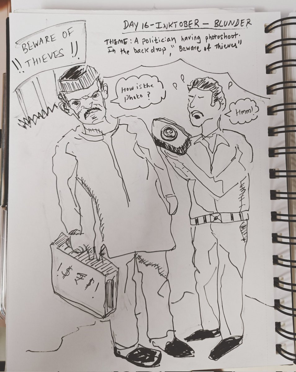 rajeshpillai's tweet image. Day 16 - #inktober - Prompt - Blunder 

#inktober2025 #dailysketching #learningtodraw