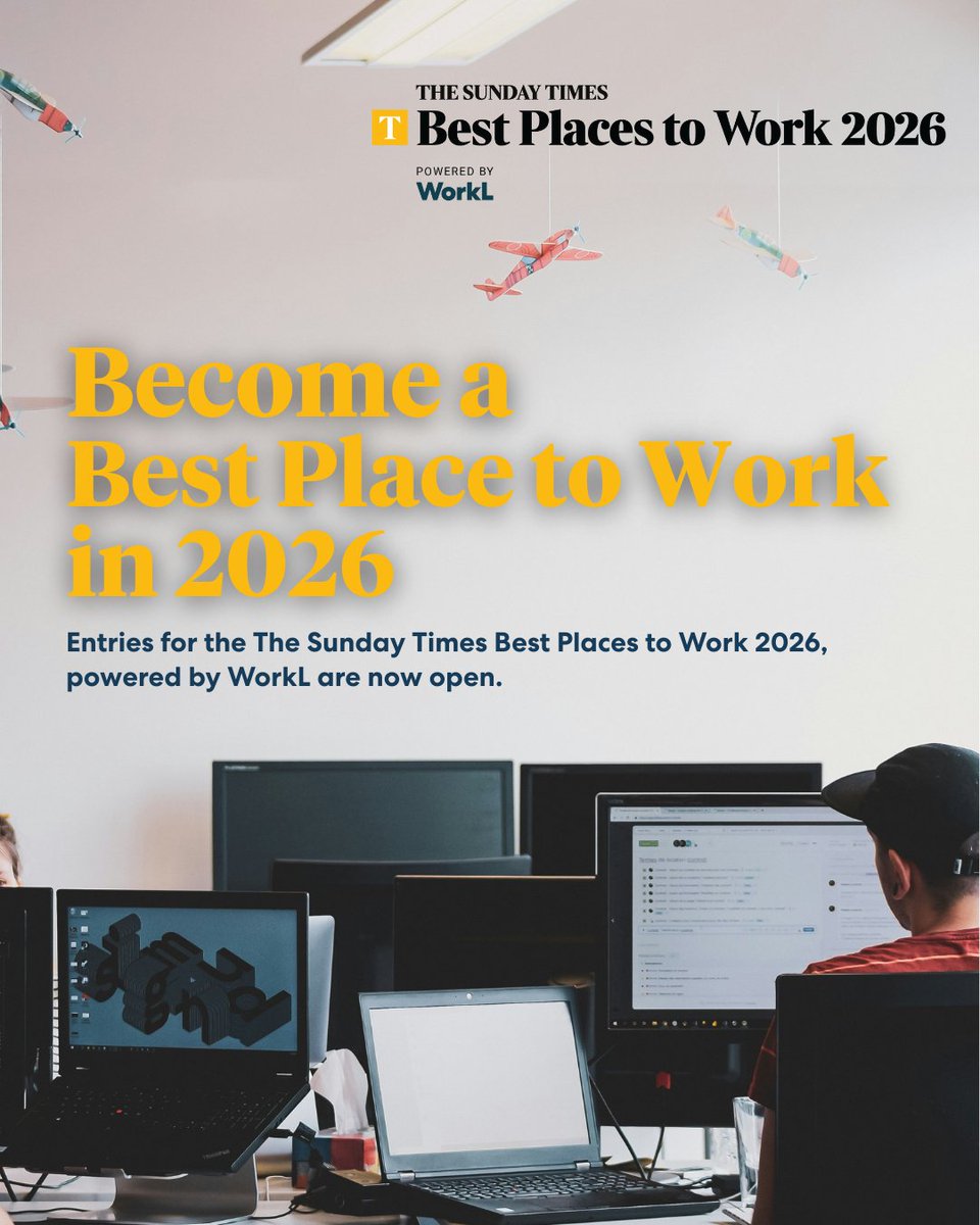 The Sunday Times Best Places to Work Awards 2026, powered by WorkL For Business are officially open for entries!

Enter now 👉 workl.com/business/workp…

#TheSundayTimes #BestPlacestoWork2026