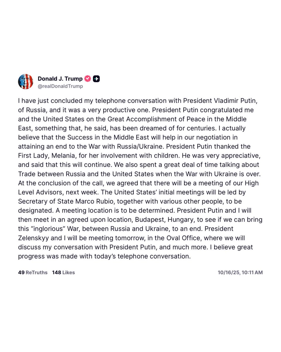 connor_stringer's tweet image. 🚨 Trump says he will meet with Vladimir Putin in Hungary to try to resolve the war in Ukraine