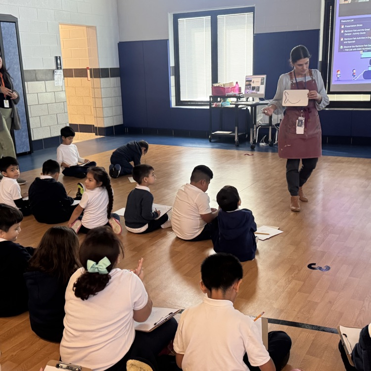Some of our Spartans had an AMAZING experience this week, participating in a virtual author visit with Mark Pfister, who is the author &amp; illustrator of the book "Rainbow Fish". The kids learned how to make some of the art that was in his book!

#ShiningSpartans