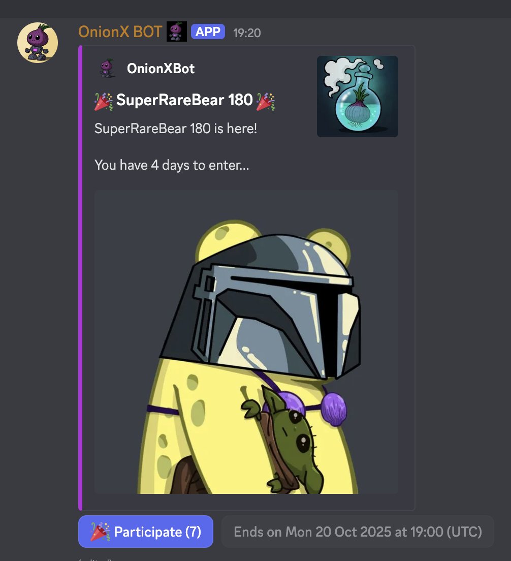 🧅 OnionX 🧅 #OOXMarketplace $ONX #MultiversX (@oni0nx) on Twitter photo CHUBBERs...giveawway is UP...
<a href="/SuperRare_Bears/">SRB LABS 🧪🐻</a> #180 is live!
Beskar Gam FP = 5 EGLD
There's always a good reason to have a CHUBBY in your wallet! CHUBBERs...giveawway is UP...
<a href="/SuperRare_Bears/">SRB LABS 🧪🐻</a> #180 is live!
Beskar Gam FP = 5 EGLD
There's always a good reason to have a CHUBBY in your wallet!