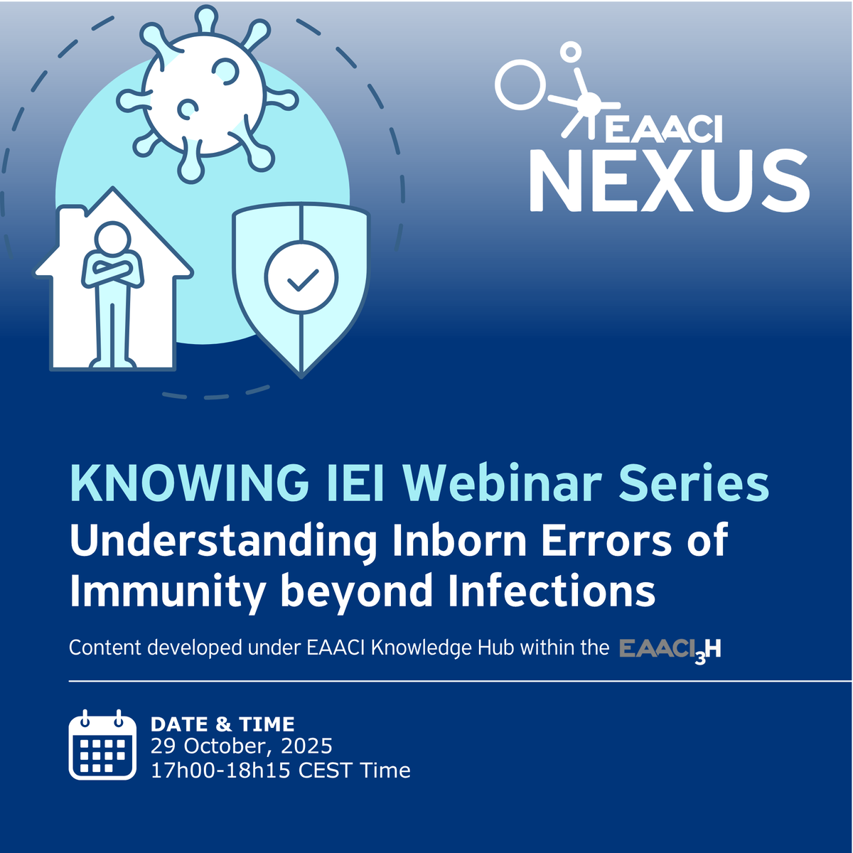 eaaci_nexus's tweet photo. 🎓 New #EAACI Webinar Series: KNOWING IEI: Understanding Inborn Errors of Immunity beyond infections.

Join the 1st session: The Interplay of Hematology and Inborn Errors of Immunity
🗓 29.Oct.2025

🔗 Register: https://t.co/qw8XBlWdlv

#EAACINexus #EAACI #Immunology #Webinar https://t.co/y03maayvrO