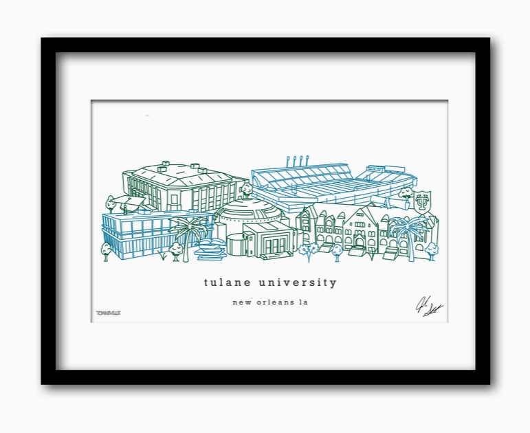 TulaneShop's tweet photo. Just ordered a few of these framed prints of Tulane's campus. How cute are these?? #rolwave https://t.co/7fUT21Mxec