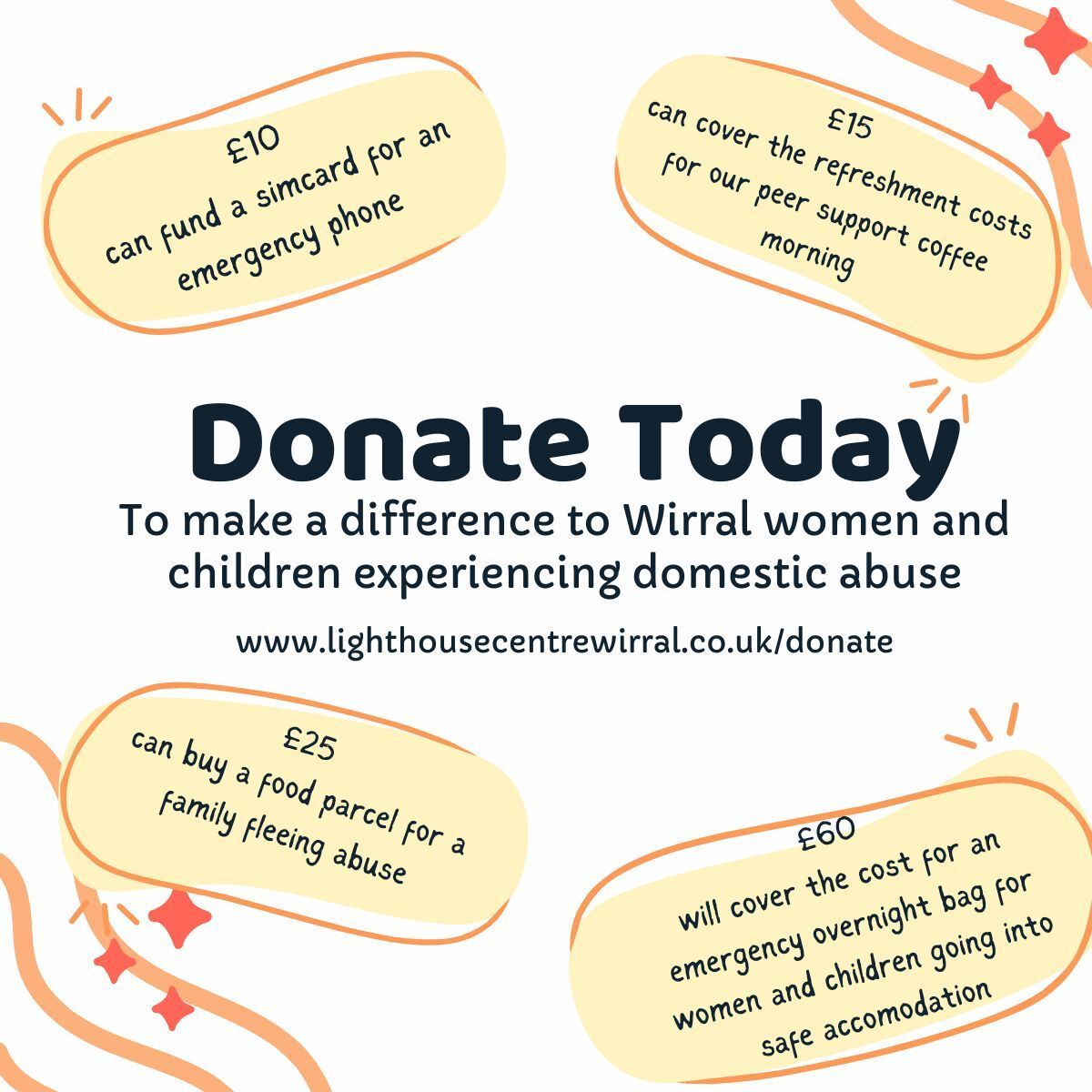 Your gift, no matter the size, helps us provide support  to local women and children who need it most. Visit lighthousecentrewirral.co.uk/donate  to share a little light today.
#LighthouseCentreWirral #ShareTheLight #TogetherWeCan #WirralCommunity #ActsOfKindness #MakeADifference