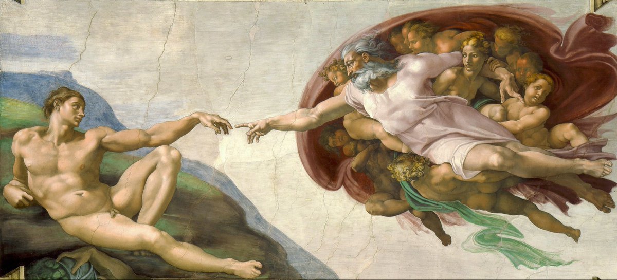 SeekAfterBeauty's tweet image. The Creation of Adam (c. 1511), by Michelangelo
