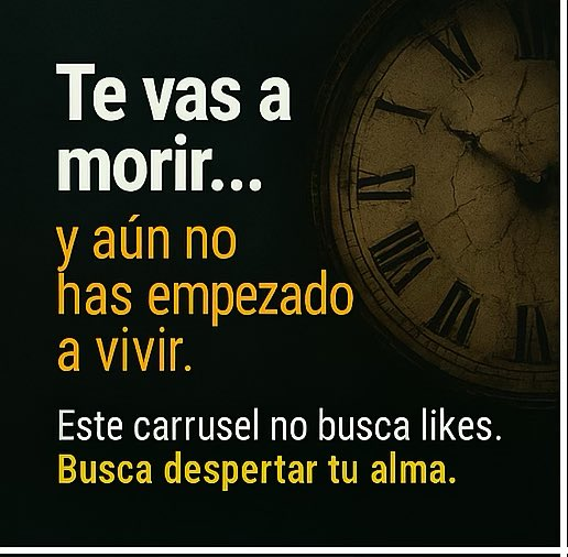 MenteResilient's tweet photo. Te vas a morir. Y aún no has empezado a vivir.
Estás gastando tu vida en piloto automático.
Y algún día, vas a rogar por tener el tiempo que hoy desperdicias.
#EmpiezaHoy #MentalidadImparable #DespiertaYa #VivirEsUrgente #HazLoQueTeEnciende #RitualDeVida