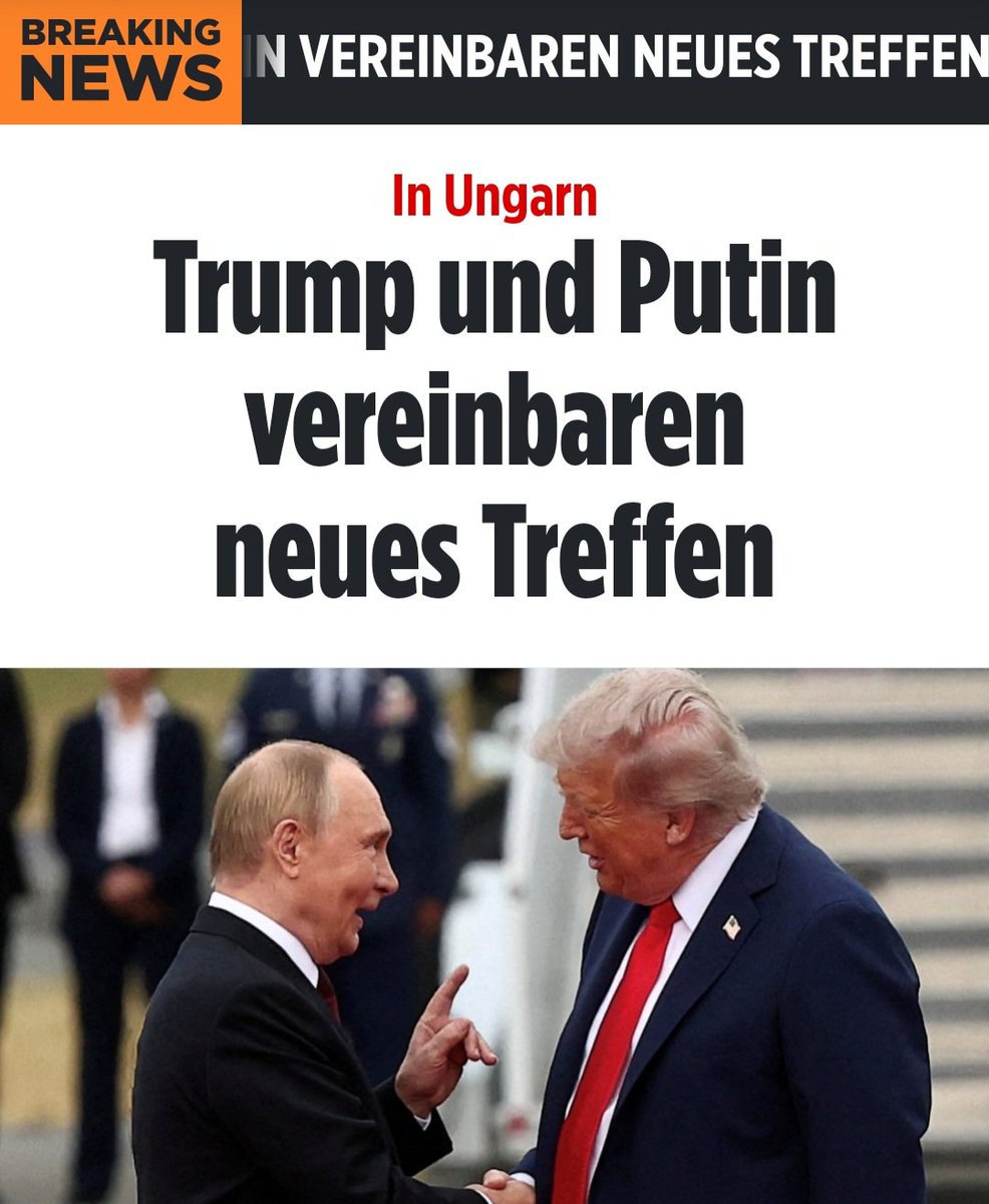 Donald #Trump und Wladimir Putin treffen sich demnächst in Ungarn!
Das macht Hoffnung auf Frieden.
Mach es noch einmal Donald!
So wie in Gaza. 🙏😃♥️
#TrumpPutin