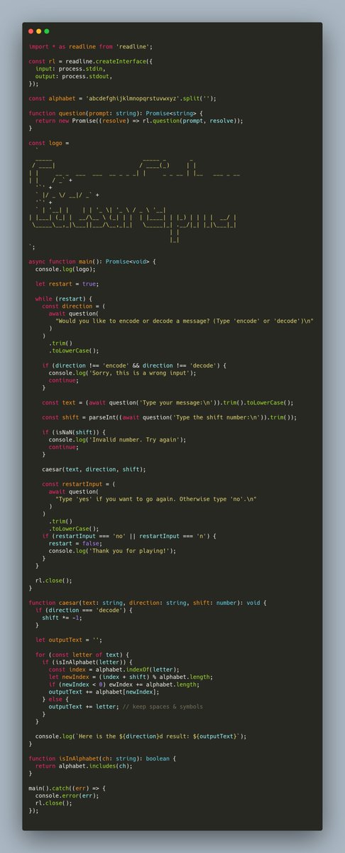 muyiwa_dev's tweet image. Day8: 100 Days of Code: The complete Python Pro Bootcamp by Angela Yu.
Project: Caesar Cipher
first slide - Python
second slide - Golang
third slide - Typescript
P.S: Again Python is so so easy to write.