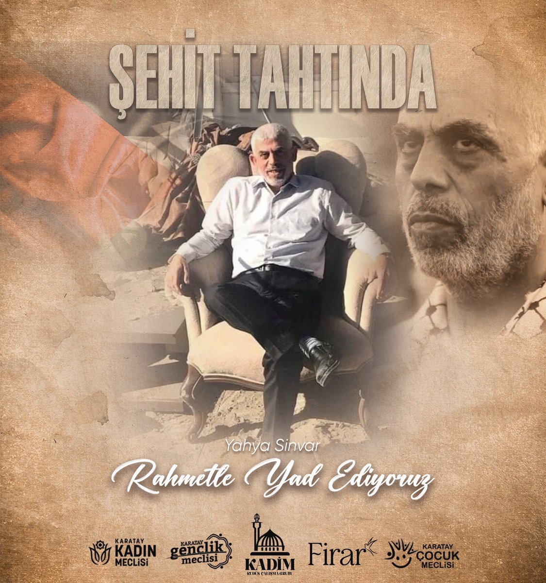 Şehit Tahtında... 
Han Yunus Kasabı diye siyonist katilleri titreten lider Ruhun Şâd olsun.