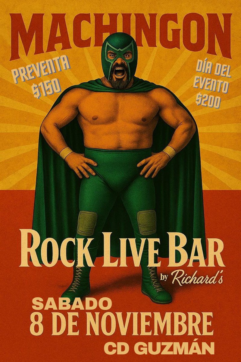 CD GUZMÁN 🔥🔥🔥
Nos vemos el próximo 
SABADO 8 DE NOVIEMBRE 🫡
En el Rock Live Bar Richard's 

Calzada Madero y Carranza #527 . Ciudad Guzmán Jalisco.

$150 Preventa 
$200 Día del Evento 

🎟🎟 Boletos a este número 👇
Tel: 3411456127