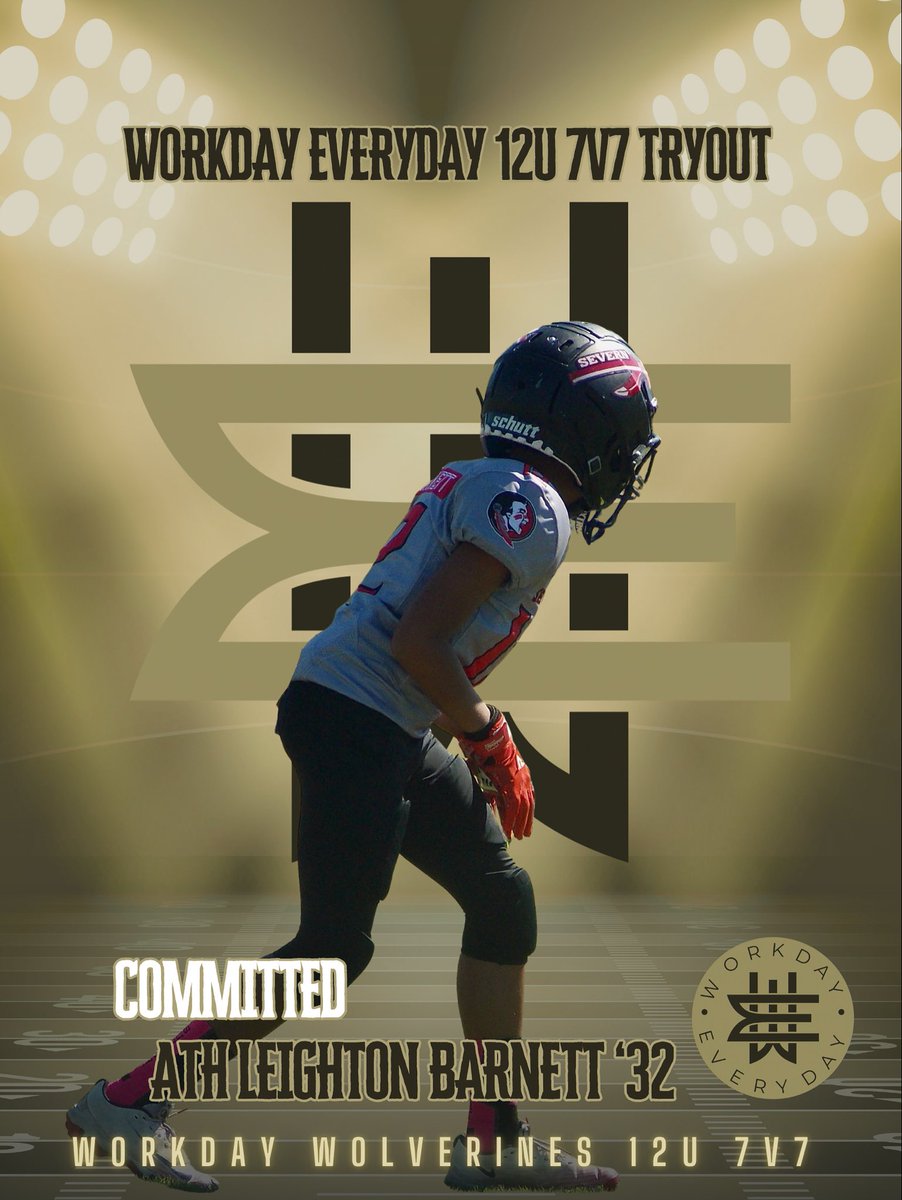 WorkdayEveryday's tweet photo. Workday Wolverines 12U 7v7 Tryout November 9th
#workdayeveryday #pylon7v7 #pylon #prepredzone #prepredzone7v7 #2032 #c1n #c1n7v7 https://t.co/6xbFACYaUS