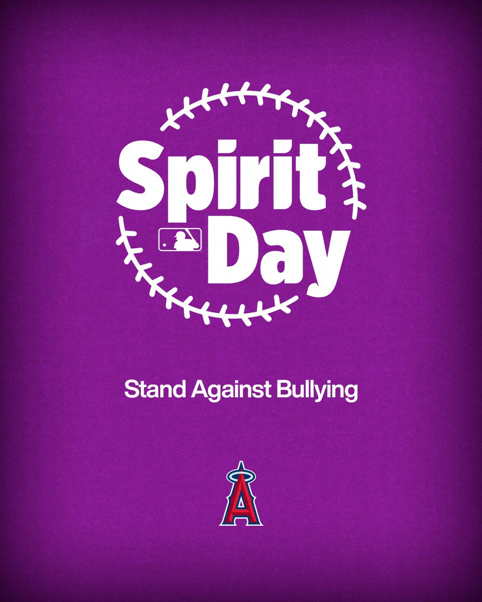 Angels's tweet photo. Proud to wear purple on #SpiritDay. 💜

Today &amp; every day, we join @MLB in standing against bullying and in support of LGBTQ+ youth!

Learn more about Spirit Day at https://t.co/bE9srzYEUn. https://t.co/JPTJClpQeB