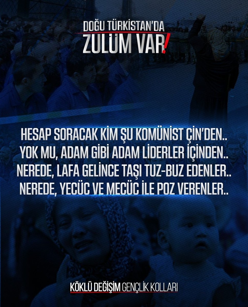 Doğu Türkista'nın hesabını soracak bir lider yok mu? 
#FreeTurkistan