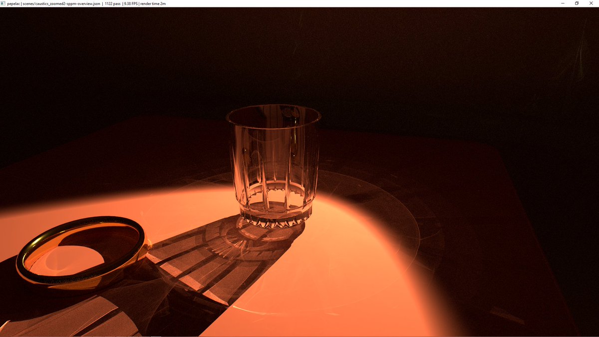 tigratigratigra's tweet image. #sppm #rtx #experiments #caustics
stochastic progressive photon mapping with adaptive radius/gamma shrinking
1 min, 30 sec, 2 min