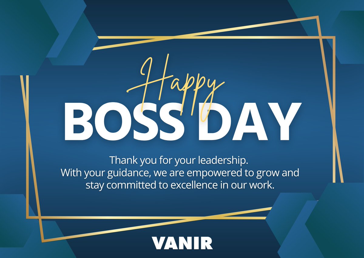 Happy #NationalBossDay! Today, we celebrate the incredible leaders who inspire, guide, and empower our teams every day. At #Vanir, we’re proud to have visionary leaders who embody our core values. #WeAreVanir #Leadership #ThankYou #Teamwork #ConstructionLeadership