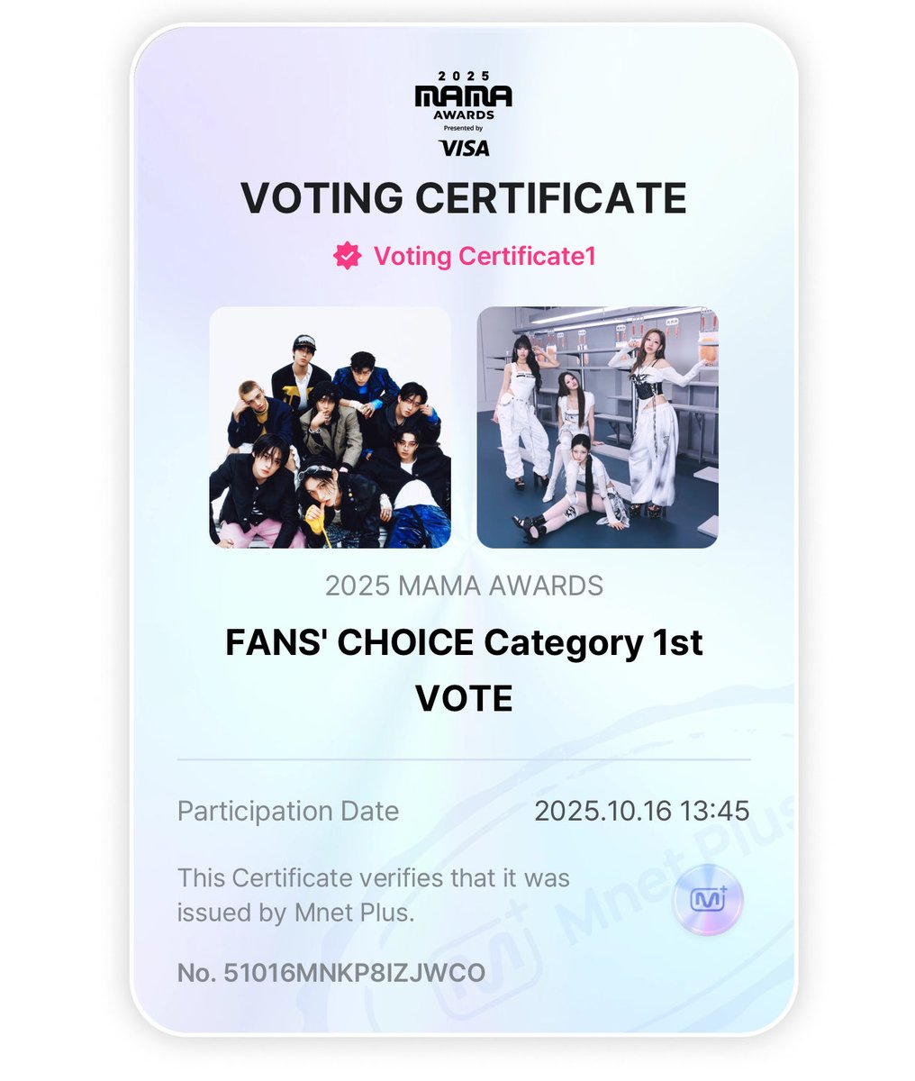 I vote #KissofLife for Fan’s Choice Female Category #2025MAMAVOTE