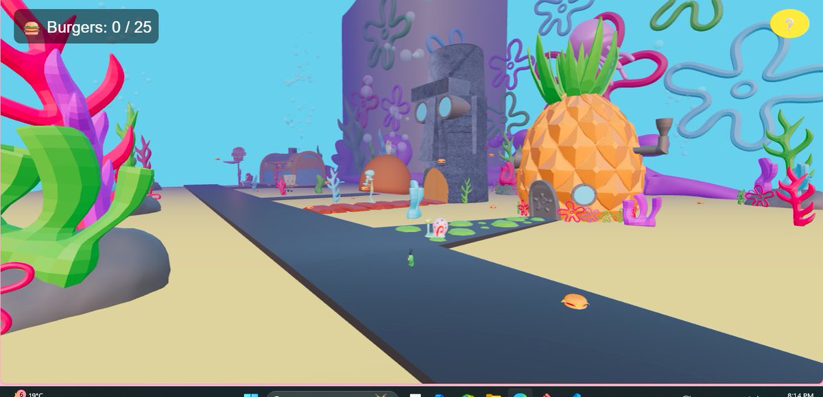 sun3_11's tweet image. I developed a tiny SpongeBob 3D game! 🤗✨
Play as Plankton, steal the secret recipe...
and run before SpongeBob catches you! 👀
Built with: R3F · Three.js · Blender · Zustand · NippleJS
👉 Play it here: mr-krabs-secret.vercel.app
#ThreeJS #ReactThreeFiber #GameDev #ThreeJSJourney