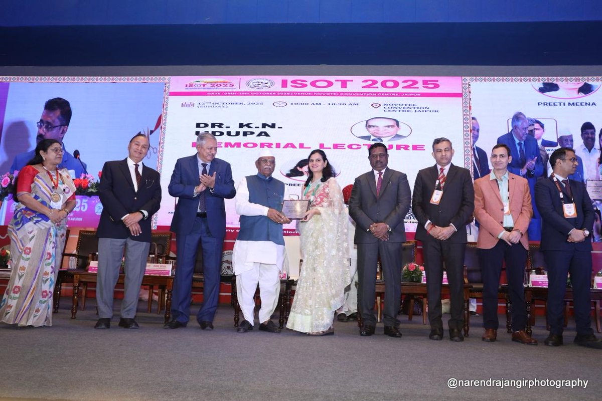 Indian society Organ Transplantation (@indiasotx) on Twitter photo #ISOT2025 Jaipur Dr Priti Meena received the prestigious Dr. K.N. Udupa Memorial Lecture Award, presented by Shri Haribhau Bagade, Hon’ble Governor of Rajasthan & Chief Patron #ISOT2025 <a href="/balwani__manish/">Manish Balwani</a> <a href="/priti899/">Dr Priti MD,FASN🇮🇳 (प्रिति)</a> #ISOT2025 Jaipur Dr Priti Meena received the prestigious Dr. K.N. Udupa Memorial Lecture Award, presented by Shri Haribhau Bagade, Hon’ble Governor of Rajasthan & Chief Patron #ISOT2025 <a href="/balwani__manish/">Manish Balwani</a> <a href="/priti899/">Dr Priti MD,FASN🇮🇳 (प्रिति)</a>