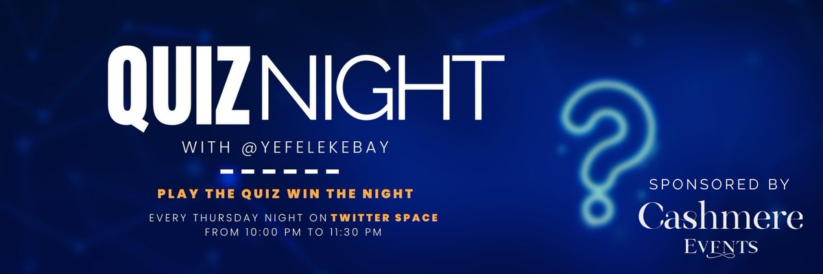 ሰላም ሰላም ውድ የትዊተር ወዳጆች! #QuizNightWithBante ዛሬ ከ <a href="/cashmere_et/">Cashmere Events</a> ስፖንሰር አድራጊነት ወደ እናንተ 20 ጥያቄዎችን ይዞላችሁ ይቀርባል። 
የዛሬዎቹ የጥያቄ ዘርፎች 
፩. ጂኦግራፊ 
፪. ስፖርት
፫. መፀሃፍት 
፬. ቅኔ እና
፭. ሙዚቃ ሲሆኑ