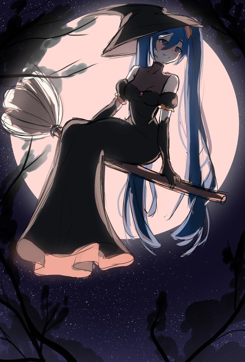 Witch Miku WIP, gonna try getting it done before Halloween