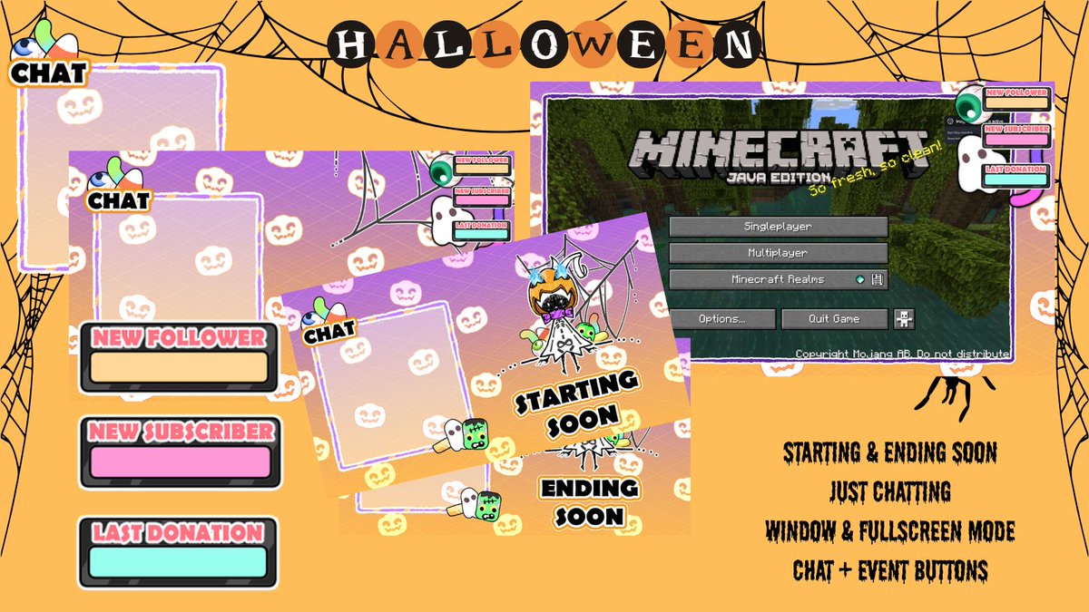 [FREE] Halloween Overlay Pack!👻🎃
I made this for the vtuber community! 
---
❤️&amp;🔁 = support me (small artist) + reaching more people who might like it!
#vtuber #overlay